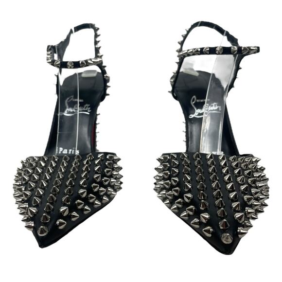 Christian Louboutin Condora Riviera Spike Ankle Strap Pump Black Size 36.5 - Picture 5 of 11